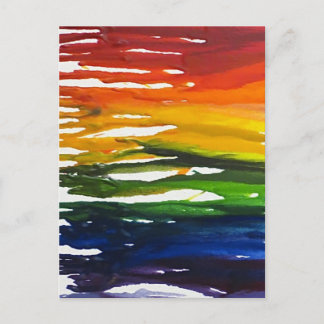 Melted Crayon on canvass Postcard