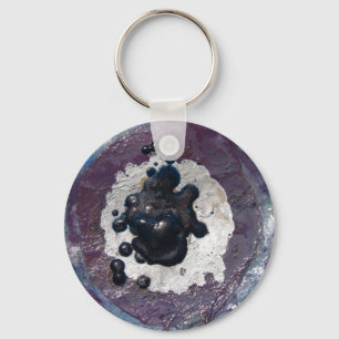 Melted Crayon Puddle Abstract Keychain