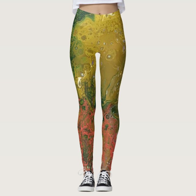 Melted Crayon Series - Acrylic Pour as Leggings (Front)