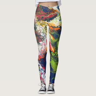 Melted Crayon Series - Acrylic pour painting as Leggings