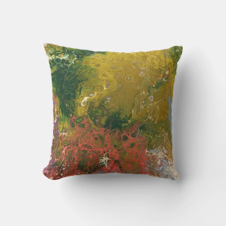 Melted Crayon Series - Acrylic pour painting as Throw Pillow