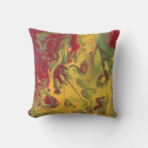 Melted Crayon Series - Eruption. Acrylic Pour as Throw Pillow