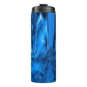 Melted Glitch Blue Thermal Tumbler