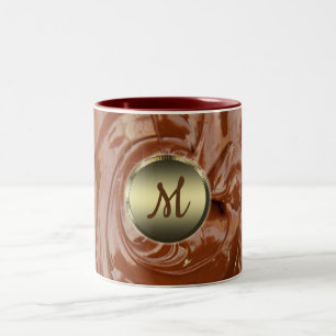 Melted hot chocolate cocoa fudge swirl dessert Two-Tone coffee mug