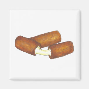Melted Mozzarella Cheese Sticks Junk Food Foodie Magnet