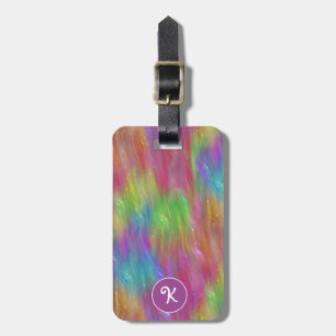 Melted Rainbow Glass Personalized Luggage Tag