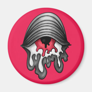 Melted Red Eye: Surreal Horror Magnet