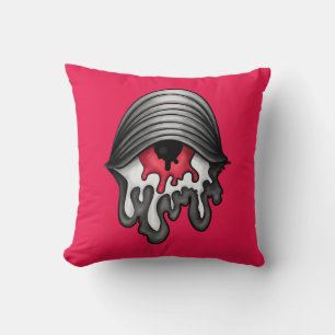 Melted Red Eye: Surreal Horror Throw Pillow