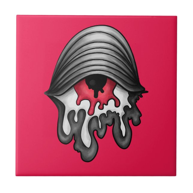 Melted Red Eye: Surreal Horror Tile (Front)