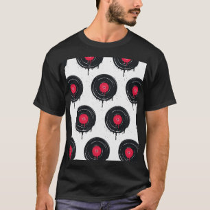 Melted vinyl records, artistic pattern. T-Shirt