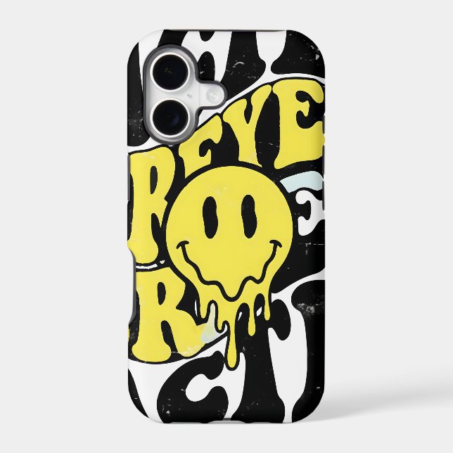 Melting Acid Smiley Face Psychedelic Liquid Typogr (Back)