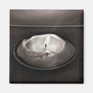 Melting Candle Black and White Magnet