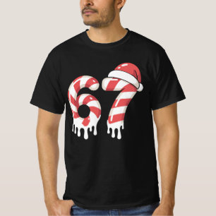 Melting Candy Cane 67 Christmas "Six Seven" Santa T-Shirt