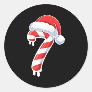 Melting Candy Cane 6 7 Ice Drip Meme 6 7 Costume C Classic Round Sticker