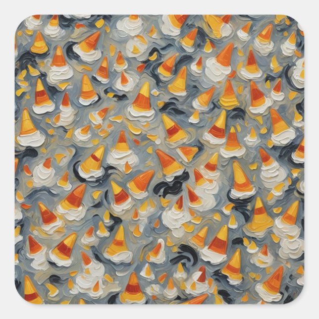 Melting Candy Corn Square Sticker (Front)