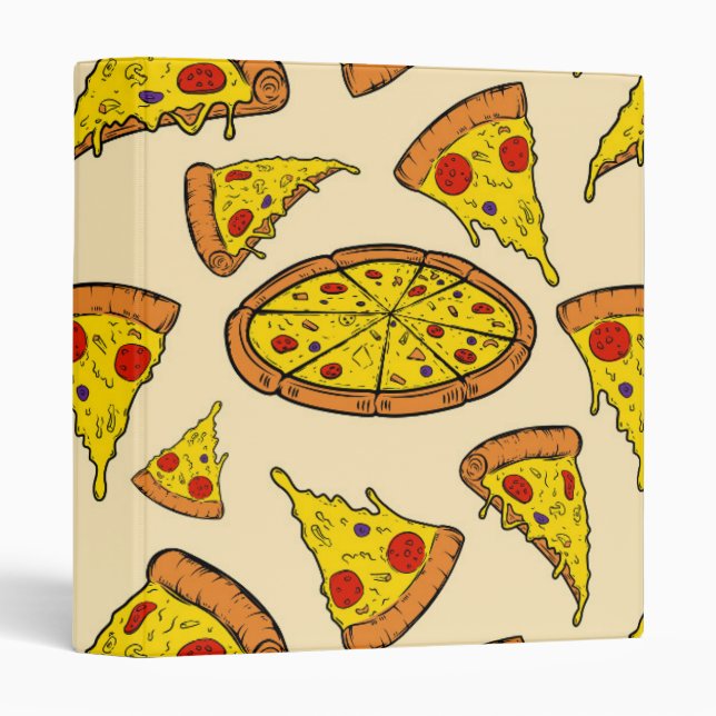 Melting Cheese Pizza Pattern Binder (Front/Spine)