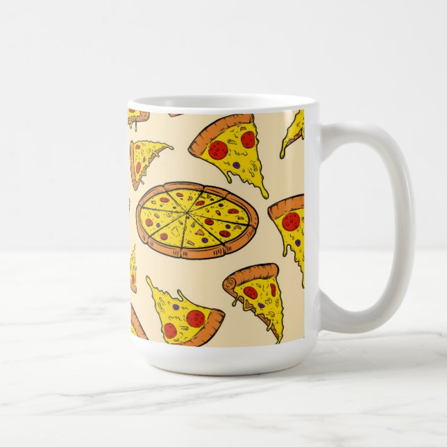 Melting Cheese Pizza Pattern Coffee Mug (Right)