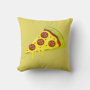 Melting Cheesy Pepperoni Pizza Slice Throw Pillow