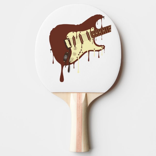 Melting Chocolate Guitar Ping Pong Paddle (Front)