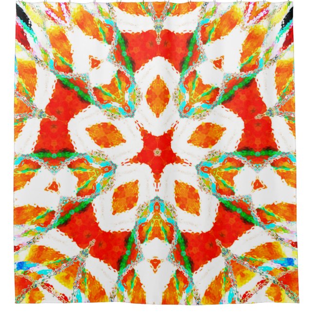 Melting colorful symmetrical pattern, ceramic tile (Front)