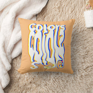 melting Colors Colorful Modern Throw Pillow