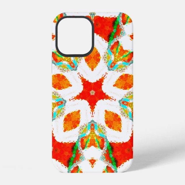 Melting colourful symmetrical pattern, ceramic til iPhone case (Back)