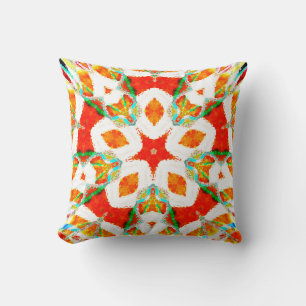 Melting colourful symmetrical pattern, ceramic til throw pillow