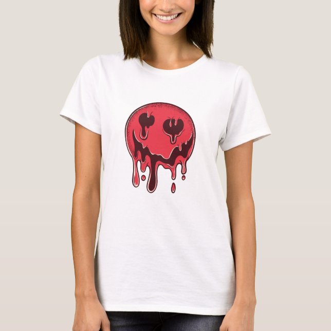 Melting Dark Smiley T-Shirt (Front)