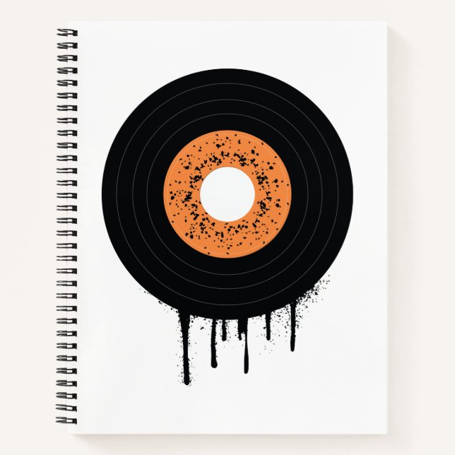 Melting Dripping Vinyl Lp Record Notebook (Front)