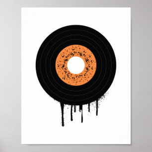 Melting Dripping Vinyl Lp Record Poster