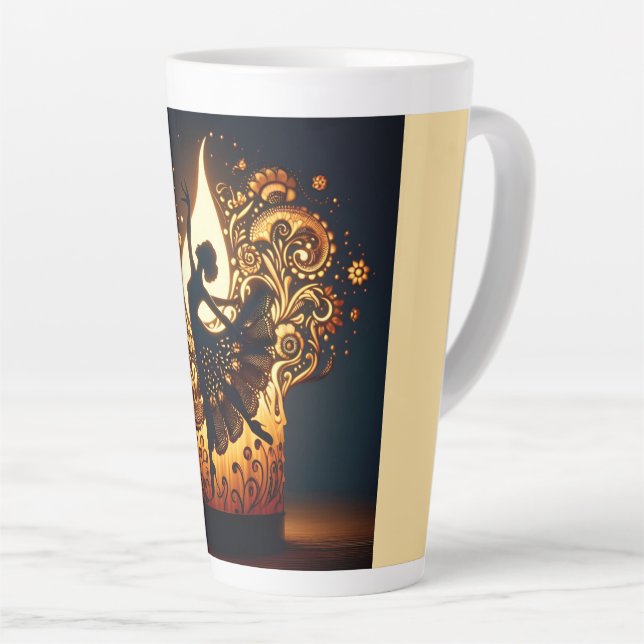 Melting Flamenco Dancer  Latte Mug (Right Angle)