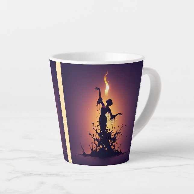 Melting Flamenco Dancer  Latte Mug (Right Angle)