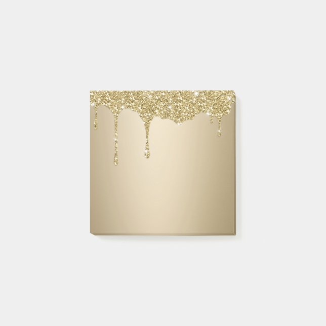 Melting Gold Glitter Post-it Notes (Front)