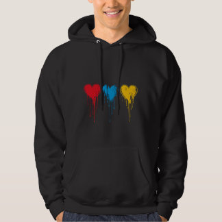 Melting Hearts Minimalist  Black Hoodie 