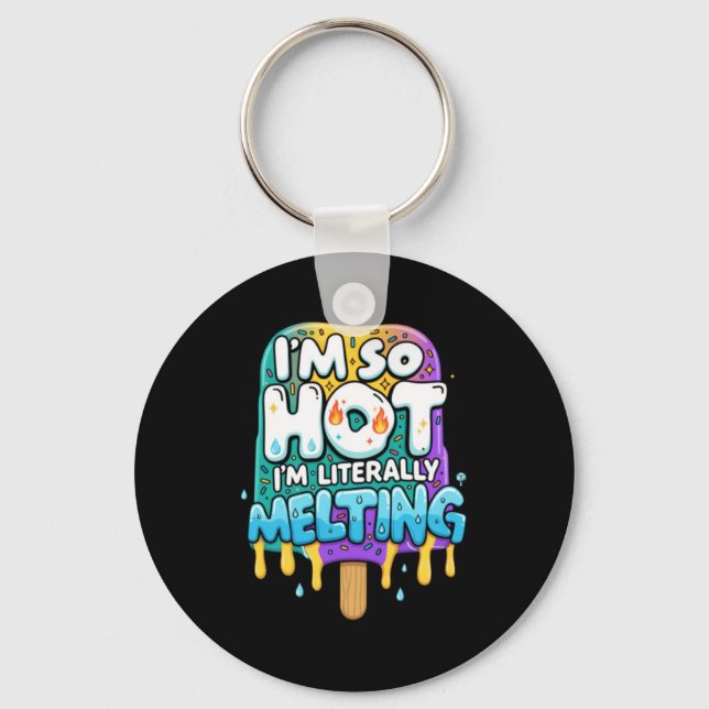 Melting Hot Summer Popsicle Saying Keychain (Front)
