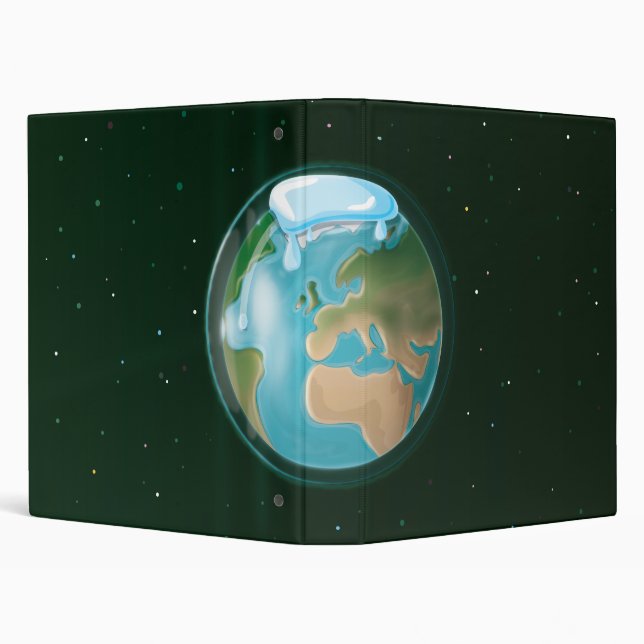 Melting Ice Caps Of Planet Earth. Binder (Background)