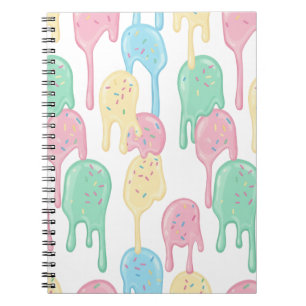 Melting Ice Cream and Sprinkles Pattern Notebook