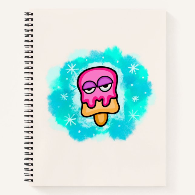 Melting Icecream Graffiti Spiral Notebook (Front)