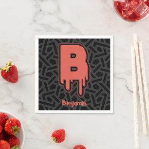 Melting Letter B – Custom Name Birthday Gift Napkin