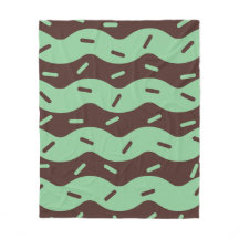 Melting Mint Chocolate Ice Cream Fleece Blanket