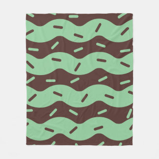 Melting Mint Chocolate Ice Cream Fleece Blanket