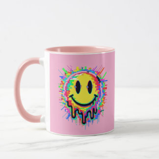 Melting Multicolor Painted Face Mug Design