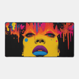 Melting Neon Muse – Portrait d'art pop psychédéliq