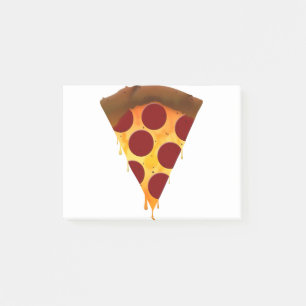 melting pepperoni pizza slice post-it notes