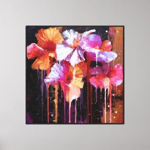 Melting Petals Abstract Flower Canvas Print
