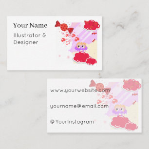 Melting Rainbow Blob and Heart Candy Sky Business Card