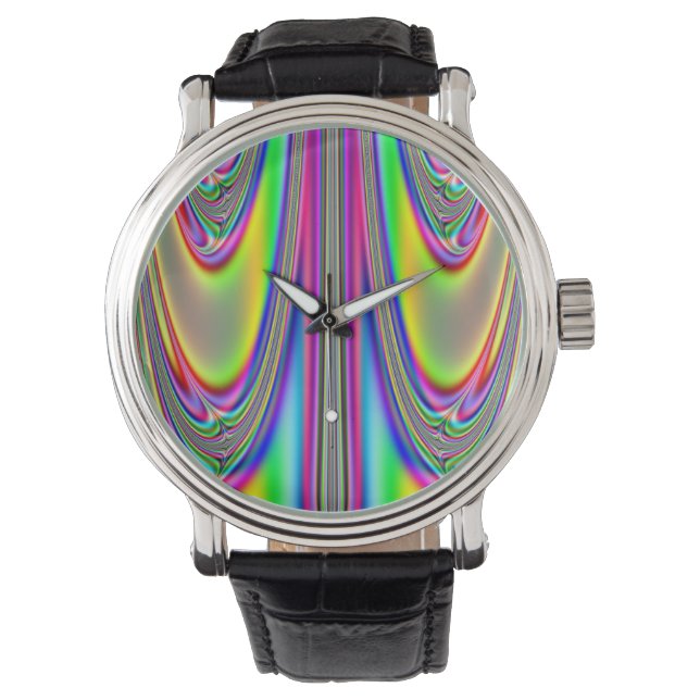 Melting Rainbow Fractal Watch (Front)