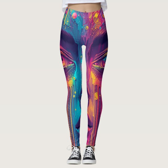 Melting Reality Leggings - Trippy Psychedelic Art (Devant)