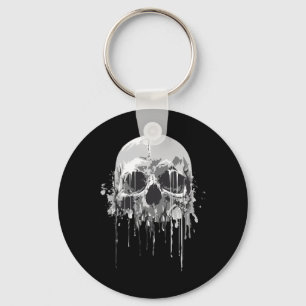 Melting Skeleton Dripping Scary Skull Halloween Co Keychain