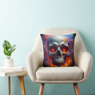 Melting Skull Throw Pillow
